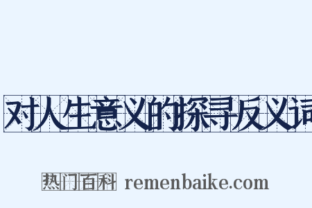 对人生意义的探寻反义词是什么意思的图片
